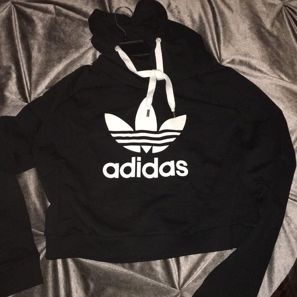 Adidas hoodie crop top